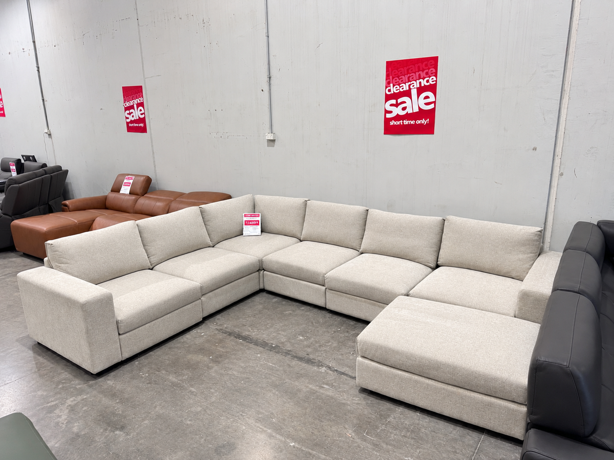 Beige Modular Corner + Ottoman