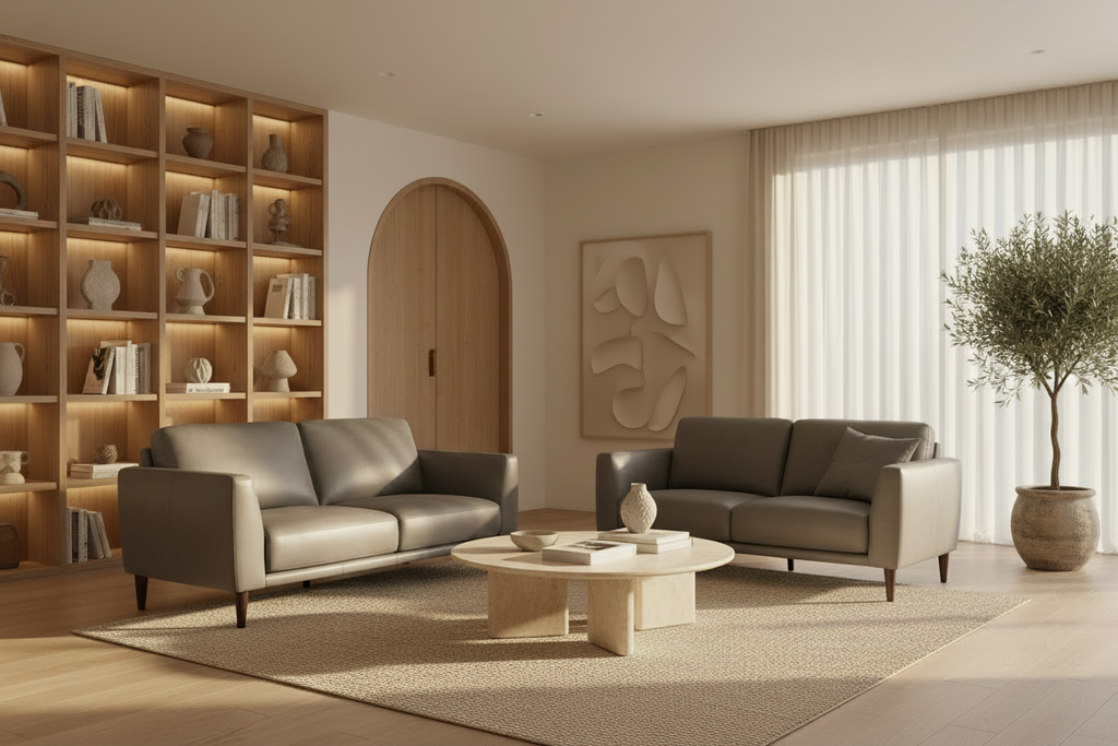 Vance leather 3+2 sofa